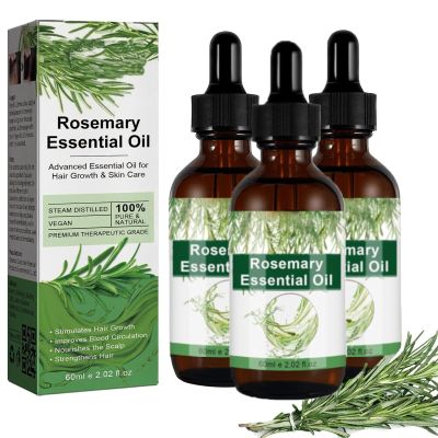 Aceite de Romero para El Cabello, Aceite de Romero para Crecimiento, Gotero para Estimular el Crecimiento del Cabello y Prevenir la Cada, 60ML