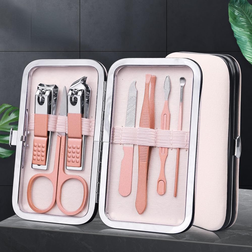 7 Pcs Nail Cutter Pedicure Scissors Set Stainless Steel Eagle Hook Portable Manicure Nail Clipper Tool Set,7,piece setB