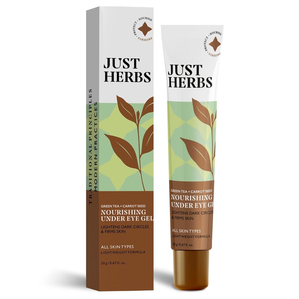Sheltr Nourishing Under Eye Gel Creme for Dark Circles, Eye Puffiness, Fine Lines & Wrinkles with Green Tea & Carrot Seed -For Men & Women 20 gm