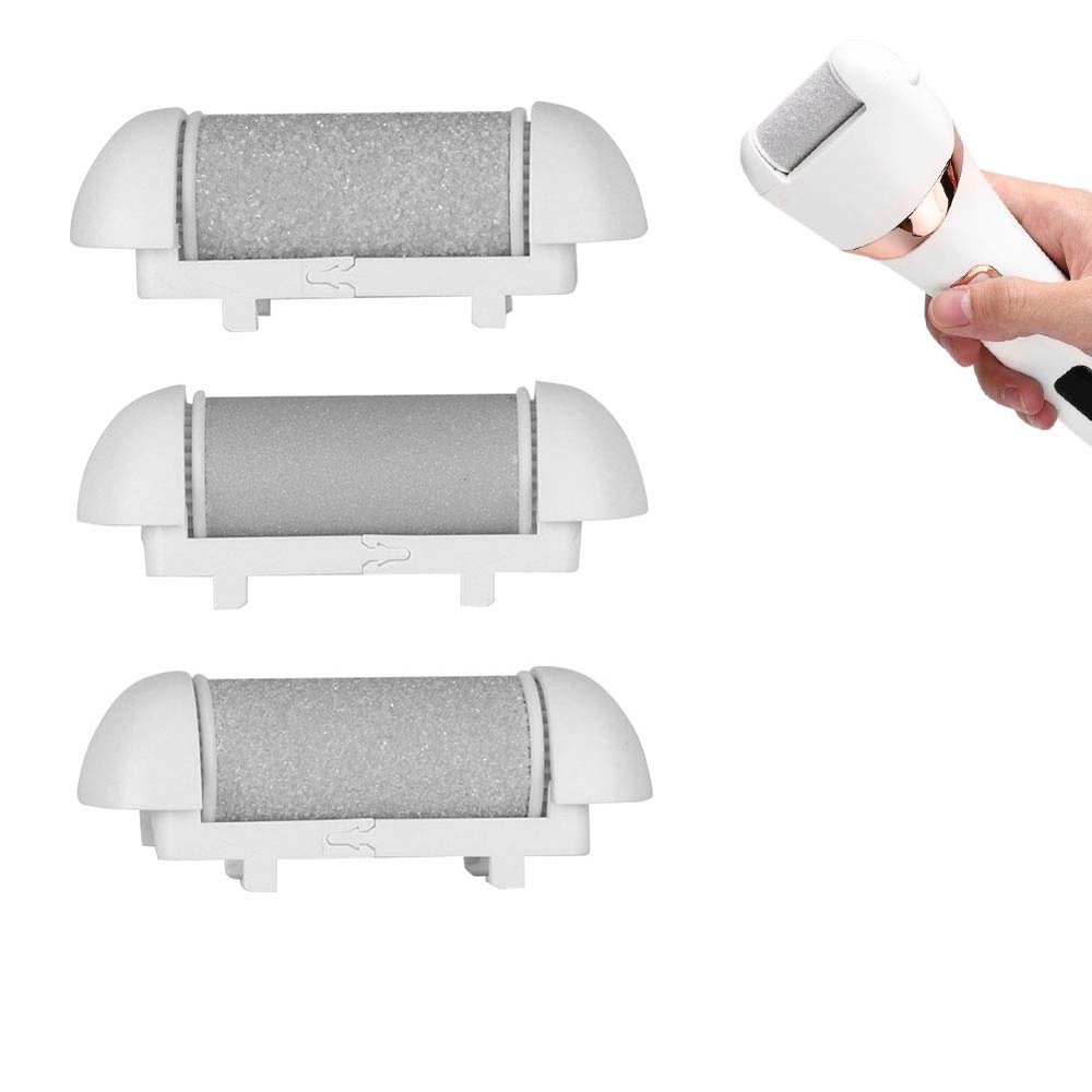 3pcs Replacement Roller Head, Foot Callus Remover, Foot File Refill Roller Electronic Foot File, Pedicure Tool, Dead Skin Remover Pedicure Instrument Grinding Head (3pcs)