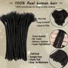0.8cm Dreadlock Extensions Human Hair 14inch 10 Strands Permanent Loc Extensions Human Hair Dread Extensions For Men Women Kids Natural Black view 2
