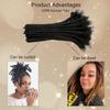 0.8cm Dreadlock Extensions Human Hair 14inch 10 Strands Permanent Loc Extensions Human Hair Dread Extensions For Men Women Kids Natural Black view 4