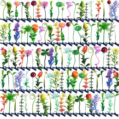 100 pcs Rave Bean Sprout Hair Clip Funny Barrette Headwear Plant Hairpins Mixed Style Little Grass Flower Fruit Butterfly Mushroom Hair Accessories for Girls Women Party Scool Home