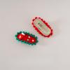 2 pieces handmade wool crocheted Christmas hair accessories, hair clips, Christmas gifts, party decorations view 2