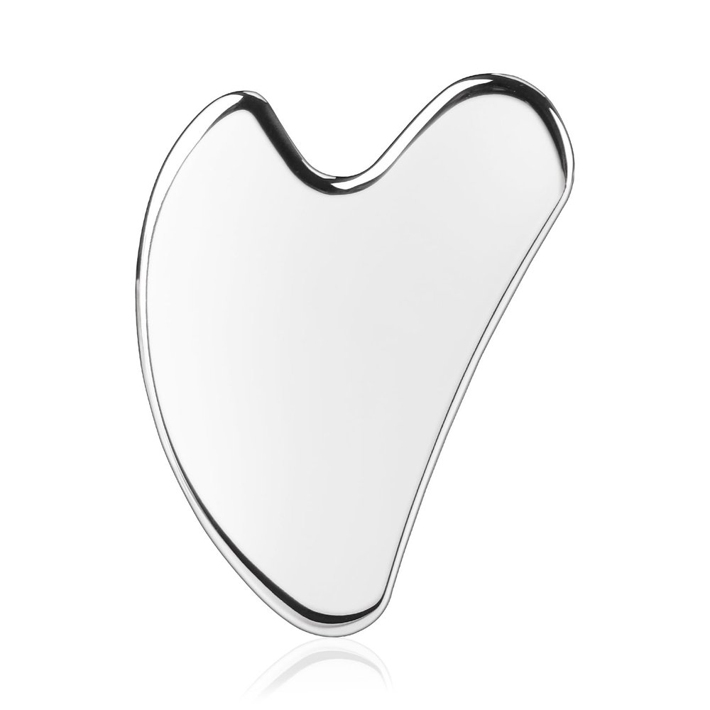 BTYMS Gua Sha Facial Tools, Heart Shaped Guasha Tool Stainless Steel Face Sculpting Tool