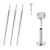 QWALIT Piercing Taper Threadless Piercing Changing Tool Piercing Taper Insertion Tool Piercing Threader Tool Flat Back Earring Applicator Tool Labret Titanium Threadless Insertion Pin 16g 18g 20g view 1
