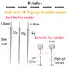 QWALIT Piercing Taper Threadless Piercing Changing Tool Piercing Taper Insertion Tool Piercing Threader Tool Flat Back Earring Applicator Tool Labret Titanium Threadless Insertion Pin 16g 18g 20g view 2
