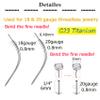 QWALIT Piercing Taper Threadless Piercing Changing Tool Piercing Taper Insertion Tool Piercing Threader Tool Push in Earring Applicator Tool Threadless Labret Titanium Threadless Insertion Pin 18g 20g view 2