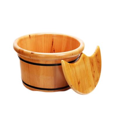 Scpantkend Pedicure Foot Soak Wooden Footbath, Family Massage Foot Tub, Smooth and Delicate Pedicure Bucket Foot Bath Spa Bowl for Feet Stress Relief