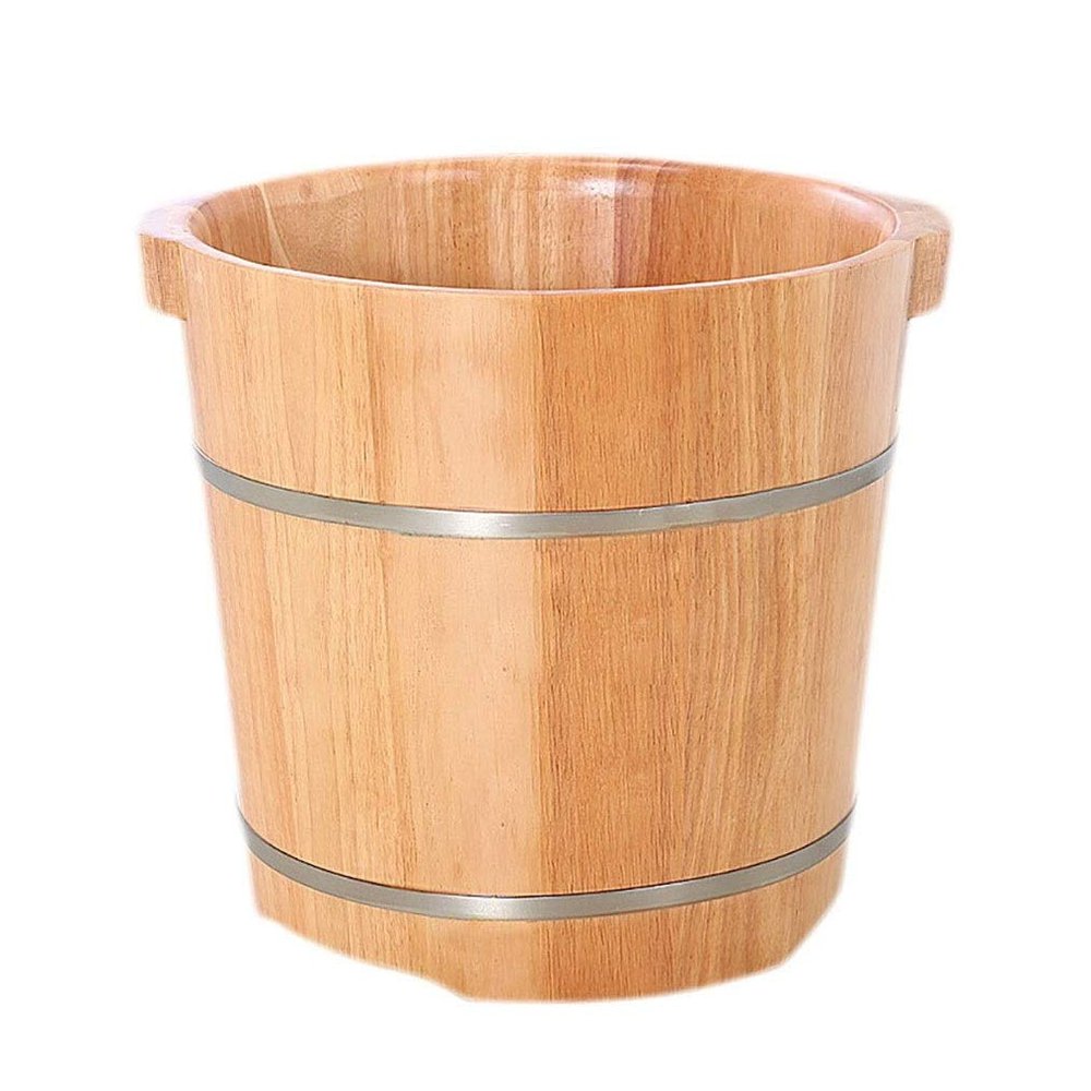 Scpantkend Pedicure Foot Soak Wooden Foot Tub, Foot Massager Spa Wooden Foot Tub, Pedicure Footbath, Pedicure Bucket Foot Bath Spa Bowl for Feet Stress Relief
