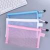 1Pcs A5 Zipper Mesh Nylon Cosmetic Bags - Grey view 4