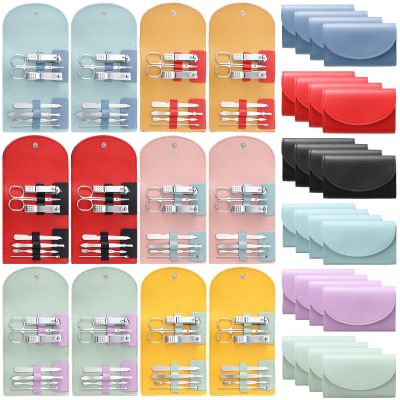 30 Set Manicure Kit Bulk Nail Clippers 7 in 1 Mini Nail Clippers Stainless Steel Professional Care Pedicure with Travel Bag Grooming Kit for Christmas Women Men Home(Bright Color,Classic)