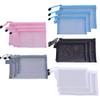 15Pcs A4/A5/A6 3 Sizes Zipper Mesh Bags Nylon Mesh Cosmetic Bags Zipper Makeup Mesh Bags Travel Zipper Bags Coin Purse Storage Bags Pencil Case Pouch view 1