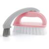 Amabro Hand Nail Cleaning Brushes, Detachable 2-in-1 Durable Stiff Bristle Fingernails Scrub Brushes Heavy Duty Deep Nail Cleaner with Handle for Fingernails Toes Manicure Men Mechanics(Pink, Gray) view 1