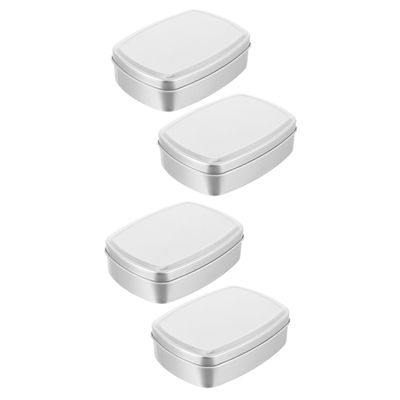 balacoo 4pcs Aluminum Soap Bar Case Box Lid for Take Out Containers Travel Container