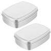 balacoo 4pcs Aluminum Soap Bar Case Box Lid for Take Out Containers Travel Container view 3
