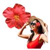 1PC Red Hawaiian Flower Hair Clip for Women Girls Fashion Bohemian Flowers Hair Accessory for Dancer Bridal Wedding Beach Party 8 cm view 1