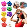 1PC Red Hawaiian Flower Hair Clip for Women Girls Fashion Bohemian Flowers Hair Accessory for Dancer Bridal Wedding Beach Party 8 cm view 3
