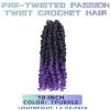 10 Inch 8 Packs Pre Looped Passion Twist Crochet Hair for Black Women and Kids-Ombre Purple,Super Soft Bouncy Synthetic Braided Hair Extensions(10 Inch-8 Packs,T1B/Purple) view 4