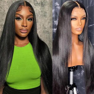 13X4 HD Straight Lace Front Wigs Human Hair 180% Density Brazilian Virgin Hair Transparent Lace Frontal Human Hair Pre Plucked With Baby Hair (10 Inch, 13x4 Straight Lace front wigs)