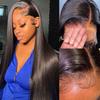 13X4 HD Straight Lace Front Wigs Human Hair 180% Density Brazilian Virgin Hair Transparent Lace Frontal Human Hair Pre Plucked With Baby Hair (14 Inch, 13x4 Straight Lace front wigs) view 1