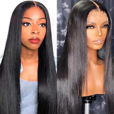 13X4 HD Straight Lace Front Wigs Human Hair 180% Density Brazilian Virgin Hair Transparent Lace Frontal Human Hair Pre Plucked With Baby Hair (24 Inch, 13x4 Straight Lace front wigs)