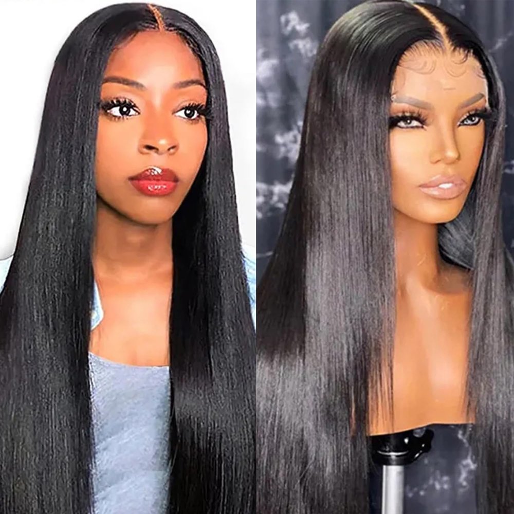 13X4 HD Straight Lace Front Wigs Human Hair 180% Density Brazilian Virgin Hair Transparent Lace Frontal Human Hair Pre Plucked With Baby Hair (24 Inch, 13x4 Straight Lace front wigs)