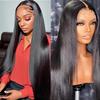 13X4 HD Straight Lace Front Wigs Human Hair 180% Density Brazilian Virgin Hair Transparent Lace Frontal Human Hair Pre Plucked With Baby Hair (18 Inch, 13x4 Straight Lace front wigs) view 1