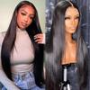 13X4 HD Straight Lace Front Wigs Human Hair 180% Density Brazilian Virgin Hair Transparent Lace Frontal Human Hair Pre Plucked With Baby Hair (16 Inch, 13x4 Straight Lace front wigs) view 1