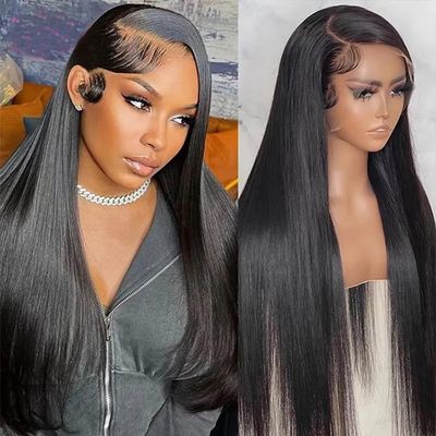 13X4 HD Straight Lace Front Wigs Human Hair 180% Density Brazilian Virgin Hair Transparent Lace Frontal Human Hair Pre Plucked With Baby Hair (20 Inch, 13x4 Straight Lace front wigs)