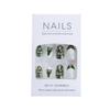 24PCS Christmas Press on Nails Medium Christmas Fake Nails with Christmas Tree Design Full Cover Acrylic Nails Green French Tip Glue on Nails Almond Press on Artificial False Nails for Women Girls view 4