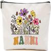 Nanni Wildflowers Gifts For Mother's Day Makeup Bags - Nanni Flower Gift Bags - Mom Birthday Gifts - Travel Cosmetic Bag For Birthday view 1