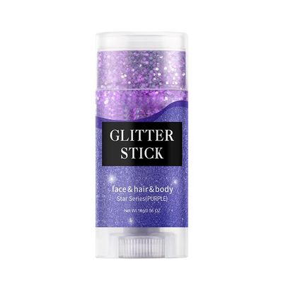 Purple Body Glitter Stick,Holographic Sequins Paint Sparkling Face Glitter for Women Face/Body/Hair/Eyes/Lip Glitter Makeup.