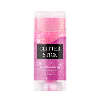 Face and Body Glitter Stick, Singer Concert Music Rave Face Body Sequins Glitter Stick for Women Face/Body/Hair/Eyes/Lip Glitter Makeup. (Pink)