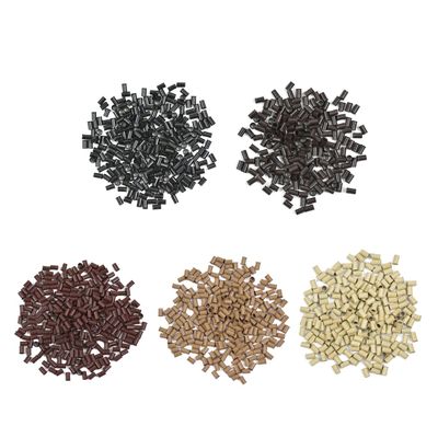 1000 Pcs 3.4 mm Micro Rings Links Beads Non-Silicone Copper Tubes Microlink Beads for Hair Extensions (Black+Dark Brown+Brown+Dark Blonde+Blonde)