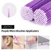 600 PCS Eyelash Extension Supplies Kit, 200 Spoolies Mascara Wands Disposable 200 Lip Brushes 200 Micro Swabs Purple Eyelash Brushes Makeup Applicator Tool view 4