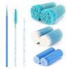 600 PCS Eyelash Extension Supplies Kit, 200 Spoolies Mascara Wands Disposable 200 Lip Brushes 200 Micro Swabs Blue Eyelash Brushes Makeup Applicator Tool view 1