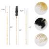 600 PCS Eyelash Extension Supplies Kit, 200 Spoolies Mascara Wands Disposable 200 Lip Brushes 200 Micro Swabs Yellow Eyelash Brushes Makeup Applicator Tool view 2