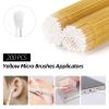 600 PCS Eyelash Extension Supplies Kit, 200 Spoolies Mascara Wands Disposable 200 Lip Brushes 200 Micro Swabs Yellow Eyelash Brushes Makeup Applicator Tool view 4