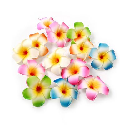 10 Pcs Colorful Hawaii Plumeria Flower Clips Hawaiian Flower Hair Barrettes Beach Party Hair Clips Artificial Tropical Hairpins for Wedding Hair Clips