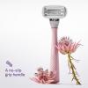 Flamingo Shaving Razor Set for Women - Razor Handle, 2 Razor Blade Refills, Foaming Shave Gel, and Shower Holder - Rose view 4