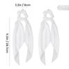 2 Pcs Knotted Bow Satin Hair Scrunchie Hair Scarf with Tail Hair Scrunchies Elastic Hair Scarf Ponytail Holder for Women and Girls (White) view 4
