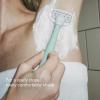 Flamingo Shaving Razor Set for Women - Original Razor Handle, 2 Blade Refills, Foaming Shaving Gel, and Shower Holder - Sage view 2