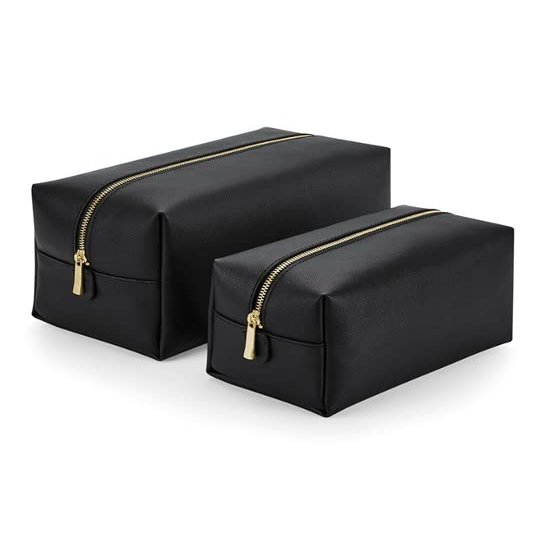 COOZO Boutique Leather-Look PU Luggage Accessory Travel Sets, Black Toiletry Cases, One Size