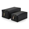 COOZO Boutique Leather-Look PU Luggage Accessory Travel Sets, Black Toiletry Cases, One Size view 1
