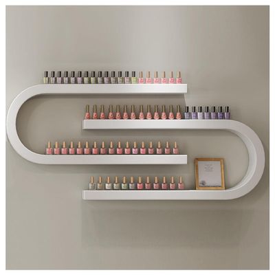 ZBJDX U-Shaped Cosmetics Display Rack, Metal Nail Polish Storage Rack, Multifunctional Wall Rack for Storing Cosmetics, Perfumes and Essential Oils (Set of 2),White