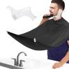 2-piece set Men's Beard Shaping Tool+Beard BibNon-Stick Material Beard Apronfor Styling and Trimming Black view 1