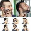 2-piece set Men's Beard Shaping Tool+Beard BibNon-Stick Material Beard Apronfor Styling and Trimming Black view 4