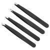 Stainless steel eyebrow clip 1.2 thick 96mm eyebrow clip set of four black diagonal eyelash forceps Fourpieceset(inleatherbag) view 4