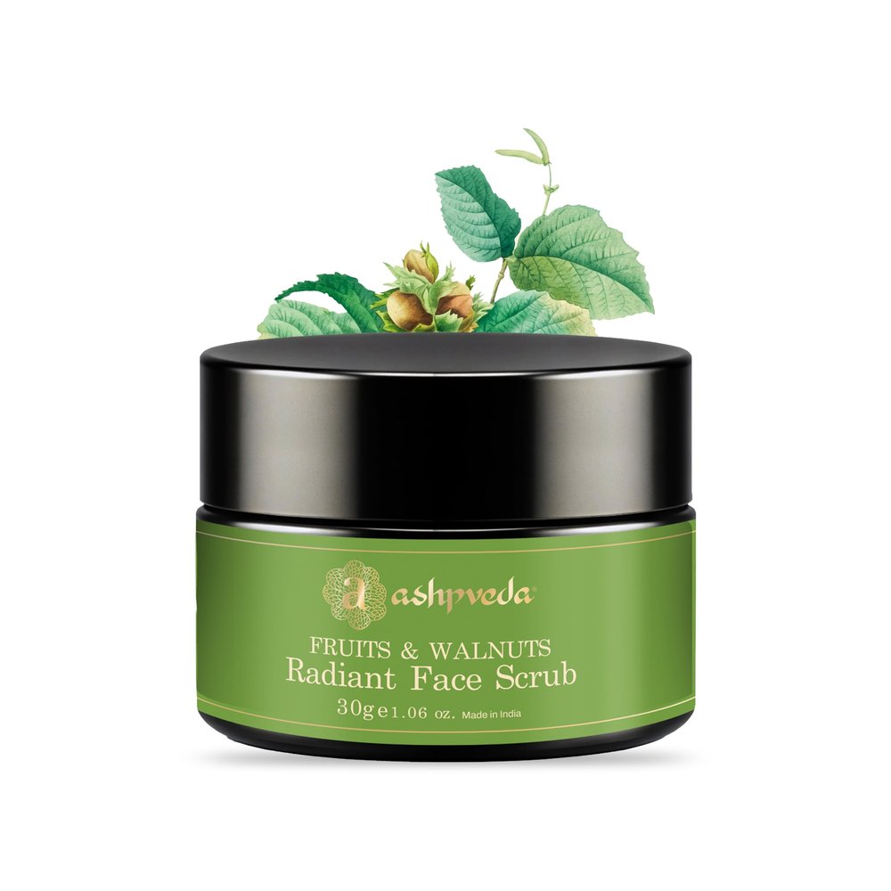 Ashpveda Fruit Face Scrub (Date and Walnut) Face Scrub for Deep Exfoliation | Helpful for Dead Skin, Smooth and Clear Complexation and Tan Removal | Hydrating & Exfoliating For Women and Men (30gm)